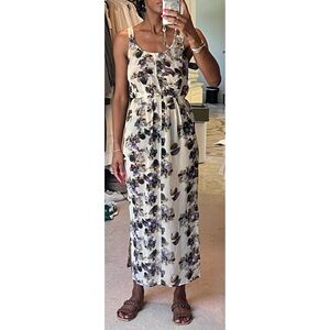 Floral Sleeveless Chiffon Maxi Dress